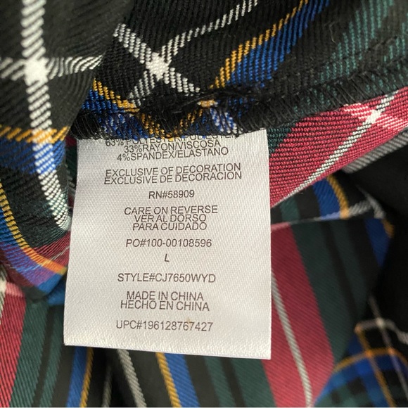 Copper Key NWT Square Neck Criss Cross Strap Plaid Print Jumper Skirt Overall - Picture 5 of 6